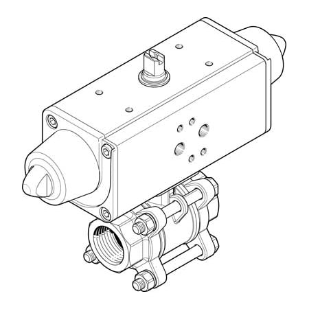 Festo Ball Valve Actuator Unit VZBA-11/2"-GG-63-T-22-F0507-V4V4T-PS53-R VZBA-11/2"-GG-63-T-22-F0507-V4V4T-PS53-R